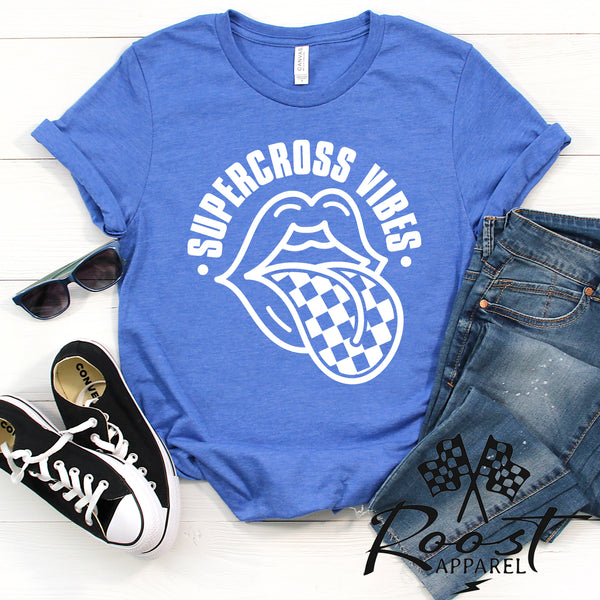 Supercross Vibes With Checkered Tongue Unisex Style T-Shirt