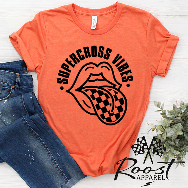 Supercross Vibes With Checkered Tongue Unisex Style T-Shirt