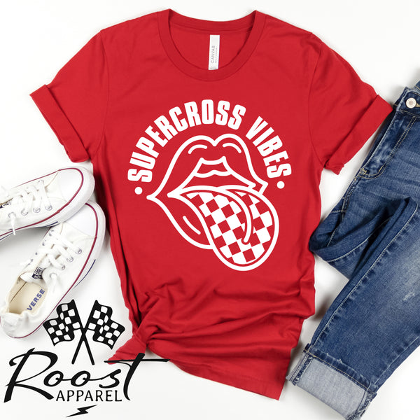 Supercross Vibes With Checkered Tongue Unisex Style T-Shirt