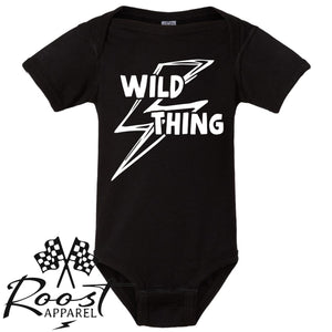 Wild Thing With Lightning Bolt Race Kids Shirt in Baby, Toddler or Youth Sizes