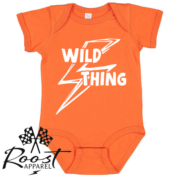 Wild Thing With Lightning Bolt Race Kids Shirt in Baby, Toddler or Youth Sizes