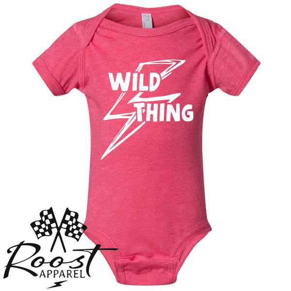 Wild Thing With Lightning Bolt Race Kids Shirt in Baby, Toddler or Youth Sizes