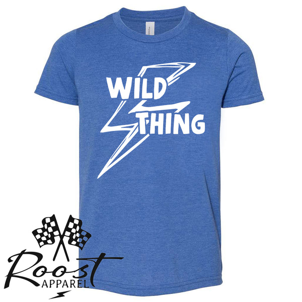 Wild Thing With Lightning Bolt Race Kids Shirt in Baby, Toddler or Youth Sizes